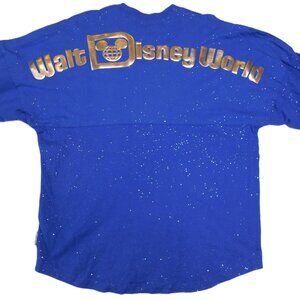 Disney Spirit Jersey Disneyworld LS Royal Blue w/Silver Glitter  | VGUC | M